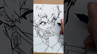 Drawing Minamoto Kou  Jibaku Shounen Hanakokun with marker shorts [upl. by Vijnas]