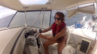 Awesome Sailing in the Caribbean on a Small Catamaran [upl. by Crudden923]