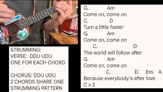 ACCIDENTALLY IN LOVE  COUNTING CROWS Ukulele tutorial amp play along [upl. by Wyn]