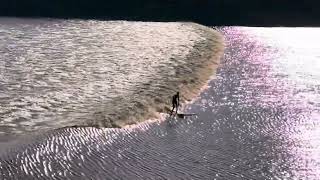 Tidal bore surfing in near freezing conditions December 16 2023 Moncton NB Canada [upl. by Lleznod]