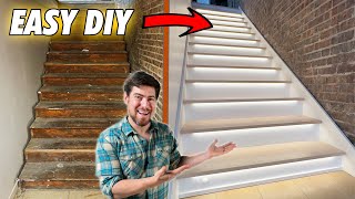 Dramatic Stair Makeover with Animated LEDs  Surprisingly Easy [upl. by Terrye]