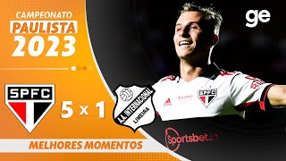 SÃO PAULO 5 X 1 INTER DE LIMEIRA  MELHORES MOMENTOS  9ª RODADA DO PAULISTA 2023  geglobo [upl. by Germano59]