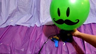 Mustache face balloons pop [upl. by Geno226]