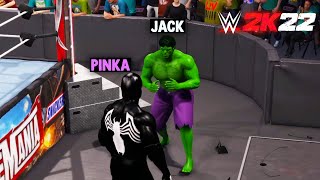 Jack The Hulk Vs Pinka The Venom In WWE 2K22 [upl. by Longmire762]