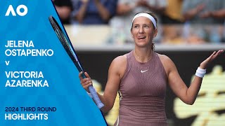 Jelena Ostapenko v Victoria Azarenka Highlights  Australian Open 2024 Third Round [upl. by Sacha]