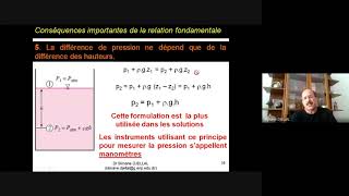 Cours Statique des Fluides Part 2 Conséquences de léquation fondamentale de lhydrostatique [upl. by Kaylil410]