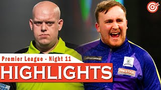 Luke Littler vs Michael van Gerwen  Highlights  Premier League Night 11  Birmingham [upl. by Avitzur]