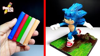 MI PRIMERA ESCULTURA con Plastilina ESCOLAR  Como hacer a Sonic de Plastilina  Drawvengers 4 [upl. by Gelhar356]