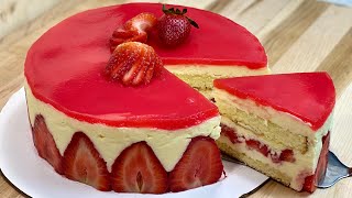 VOICI COMMENT FAIRE UN FRAISIER🍰 Recette facile de gâteau aux fraises🍓 Deli Cuisine [upl. by Kimitri]