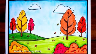 How to Draw a Fall Tree Easy [upl. by Edmea196]