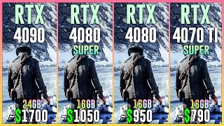 RTX 4090 vs RTX 4080 SUPER vs RTX 4080 vs RTX 4070 TI SUPER  Test in 25 Games [upl. by Pan797]