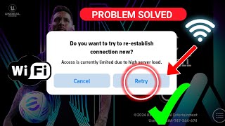 How to Fix Acces is Currently Limited Due to High Server Load  Efootball 2024 mobile [upl. by Frayne]