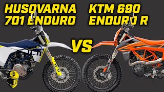 KTM 690 ENDURO R 2023 vs Husqvarna 701 Enduro 2023  What are the differences [upl. by Lamont]