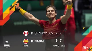 Nadal v Shapovalov  SPAIN v CANADA  Final Match 2 Highlights [upl. by Ilagam]