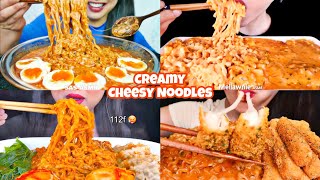 ASMR CREAMY CHEESY NOODLES MUKBANG COMPILATION 🤤🍜 [upl. by Donnenfeld]