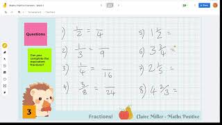 Maths Positive Home Ed Maths  Fractions Week 1 [upl. by Smada887]