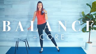 Standing Exercises for Balance Core amp Toning  Senior amp Beginner Workout At Home [upl. by Pravit]