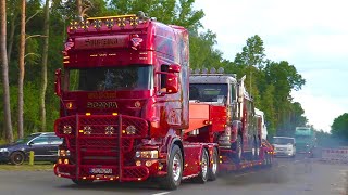 Master Truck Show 2023 with Scania V8 MAN Mercedes Renault DAF Volvo open pipes sound Part 1 [upl. by Lrem712]