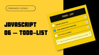 Mini projetos javascript Iniciantes  07 todolist [upl. by Hanima]