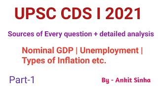 UPSC CDS I 2021  Economics Section Analysis  Part  1  facetsofupsc [upl. by Marketa598]