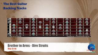 🎸 Brothers in Arms  Dire Straits Guitar Backing Track with scale map  Chart [upl. by Mabel328]