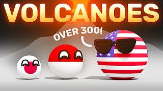 COUNTRIES SCALED BY VOLCANOES  Countryballs Animation [upl. by Saunders]