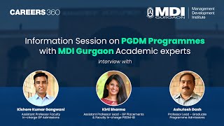 Know about PGDM programmes at MDI Gurgaon An interactive session with academic experts [upl. by Ecilahc]