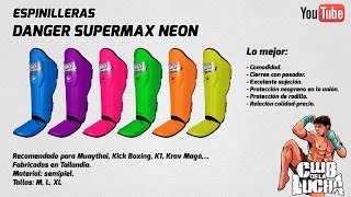 Espinilleras Kick Boxing Danger Supermax Neon [upl. by Edobalo]