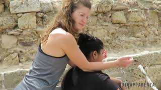 India and italy meet in archaeological site  ASMR massage  KIOTOAPPARENZA [upl. by Aelak624]