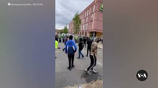 Protesters clash with police following Southport killings  VOA News [upl. by Illona]