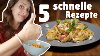 5 schnelle Rezepte in unter 10 Minuten  vegetarisch und abwechslungsreich [upl. by Narat]