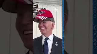 President Biden seen wearing Trump 2024 hat at 911 anniversary event [upl. by Camellia]