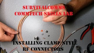 Installing clamp style RF connectors  Type N on RG142 cable RG58 RG223 RF industries RFN1000N [upl. by Heriberto]