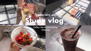 Study vlog📓 ᶻ 𝗓 𐰁  productive days getting back to routine lots of notes taking coffee… [upl. by Noelopan790]