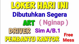 Loker Terbaru Butuh 3 Karyawan Segera ll Lowongan Kerja Hari Ini [upl. by Joan312]