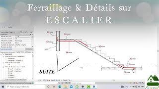 Tutoriels 27 Ferraillage revit  suite ferraillage escalier avec détails [upl. by Justicz]