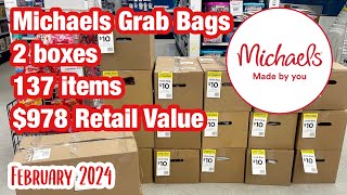 Michaels Grab Bag Unboxing  February 2024 [upl. by Wiltshire390]