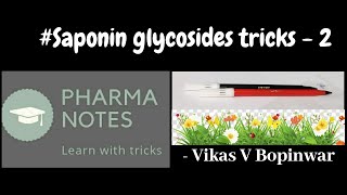 SAPONIN GLYCOSIDES WITH TRICKS 2  RRB PHARMACIST EXAM  GPAT  ESIC  PART54 [upl. by Orwin89]