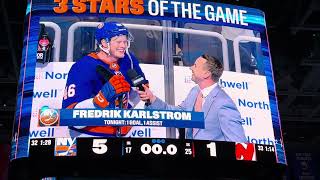 New York Islanders preseason win horn at UBS Arena [upl. by Ahsaei]