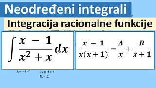 Neodređeni integrali Integracija racionalne funkcije Prava racionalna funkcija [upl. by Maura448]