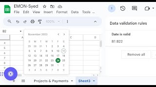 How to add pop up calendar date in Google sheet [upl. by Gona]