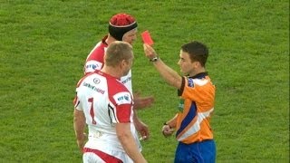 Straight Red Card For Tom Court  Ulster v Leinster 2nd May 2014 [upl. by Nialb]