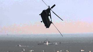 Chinook Display nose down quickstop Bournemouth Air Fest [upl. by Pfosi]