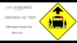 Ontario G1 Test  Traffic Signs Practice Questions  2 of 2 [upl. by Cindelyn190]