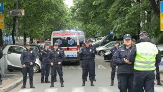 Serbian police cordon off Belgrade school where more than nine shot  AFP [upl. by Vonnie62]