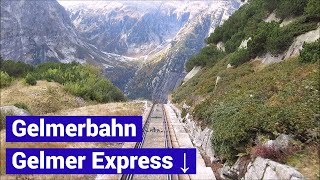 Gelmer Funicular Express Gelmerbahn Express 😊 ⬇️ [upl. by Llerdna667]