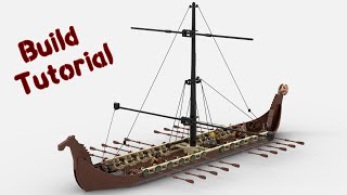 Lego Drakkar Viking Ship BUILD TUTORIAL [upl. by Assed230]