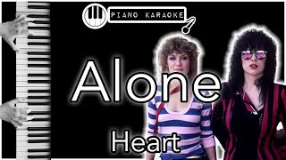 Alone  Heart  Piano Karaoke Instrumental [upl. by Eniruam]