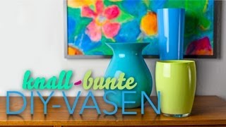 DekoTrend Kunterbunte Vasen selbst gestalten  DIYSunday [upl. by Ardnuhsor]