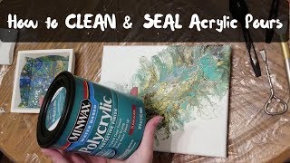 How to Clean amp Seal Acrylic Pours both on Canvas amp Wood [upl. by Enirahtac]